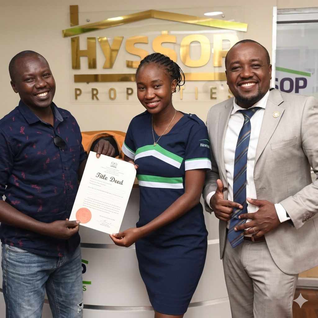 Hyssop Properties client receiving title deed