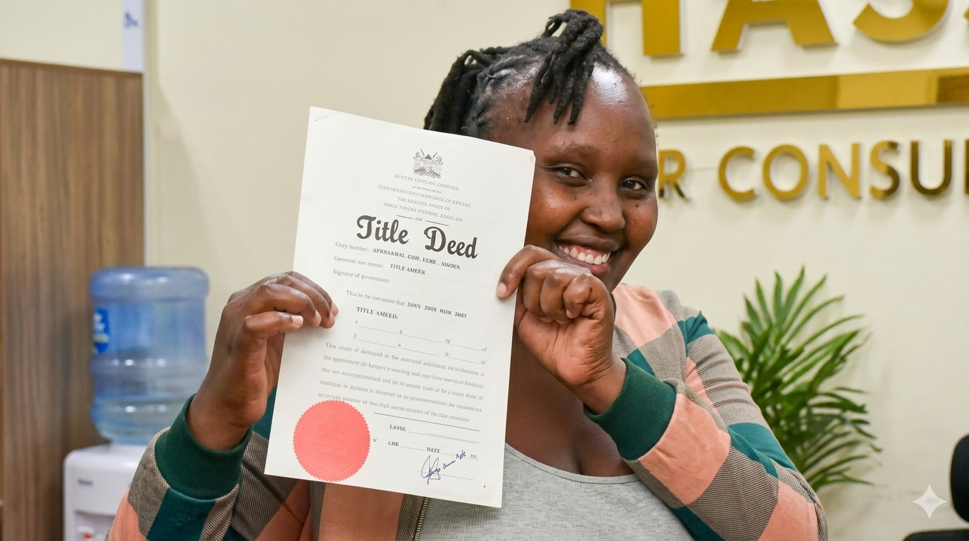 Hyssop Properties client receiving title deed